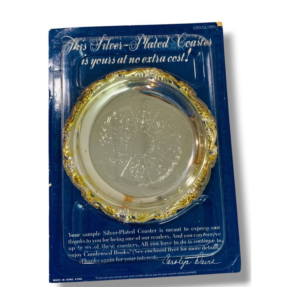 1980s Readers Digest Exclusive Thank You Gift Silverplate Coaster in Package